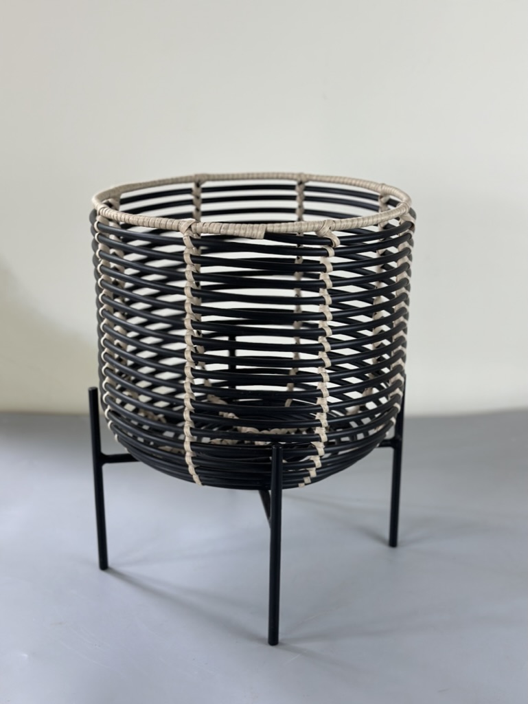 Wicker Planter with Metal Feet